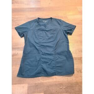 Butter-soft stretch small women's, blue scrub top